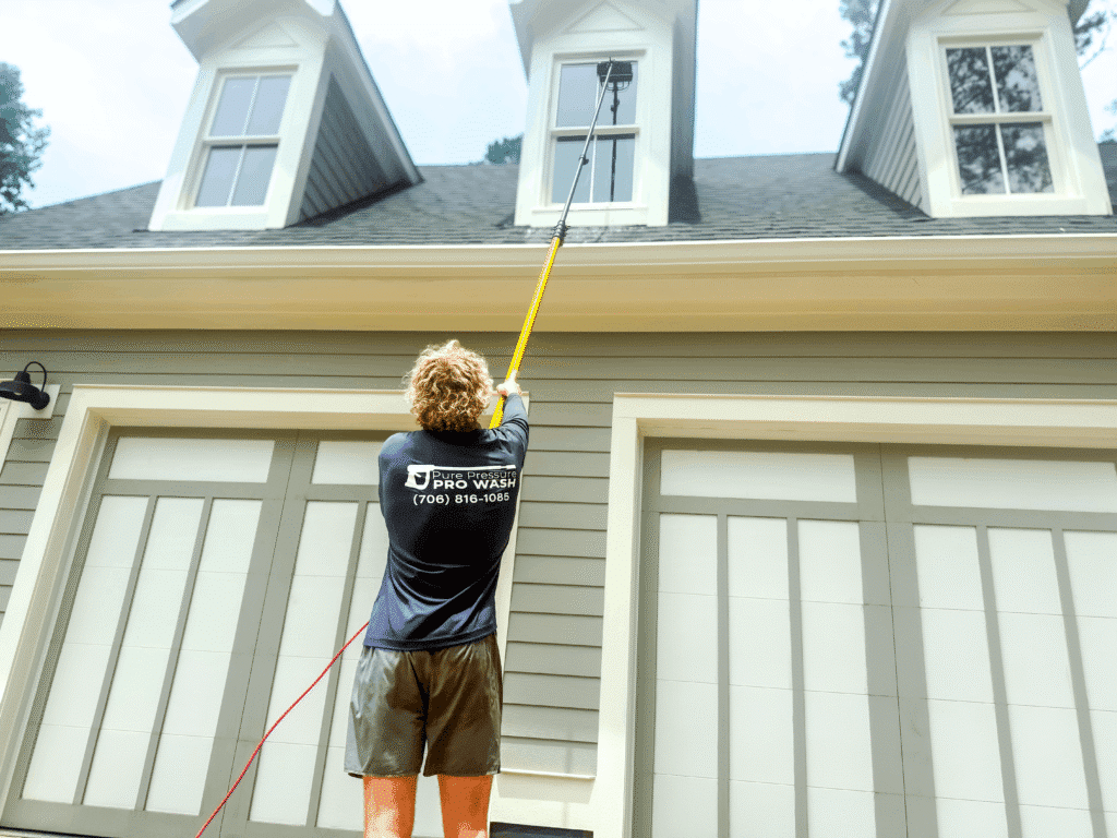 Exterior and interior window cleaning at a home in Athens, Georgia